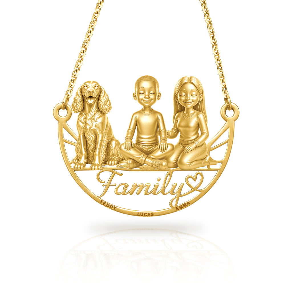 Soulyshine Irish Red and White Setter family and dog handcrafted necklace
