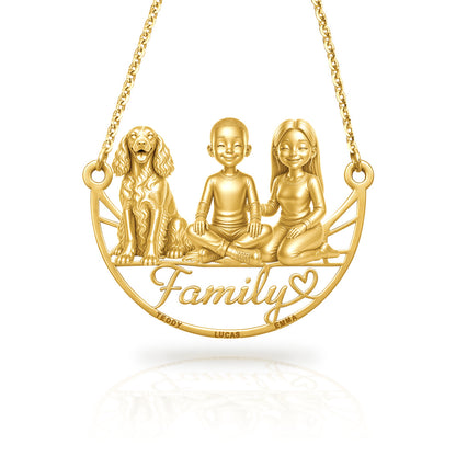 Soulyshine Irish Red and White Setter family and dog handcrafted necklace