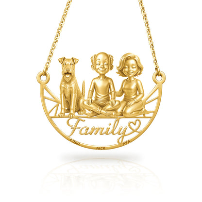 Soulyshine Irish Terrier family and dog handcrafted necklace