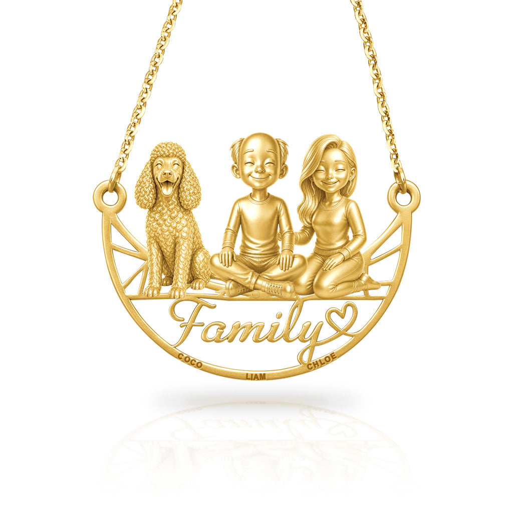 Soulyshine Irish Water Spaniel family and dog handcrafted necklace