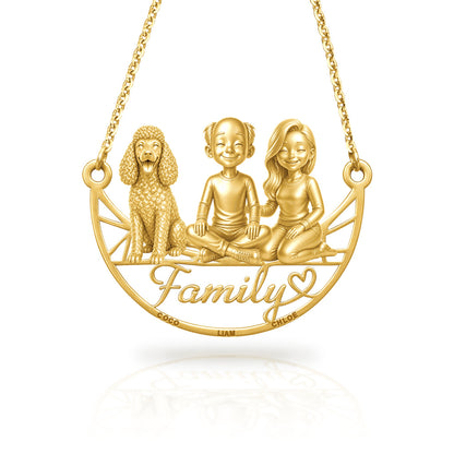 Soulyshine Irish Water Spaniel family and dog handcrafted necklace