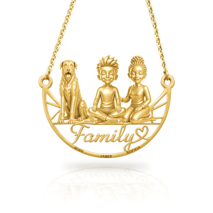 Soulyshine Irish Wolfhound family and dog handcrafted necklace