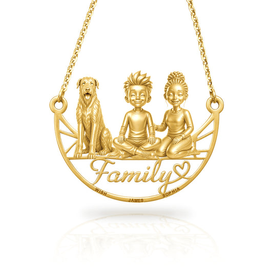 Soulyshine Irish Wolfhound family and dog handcrafted necklace