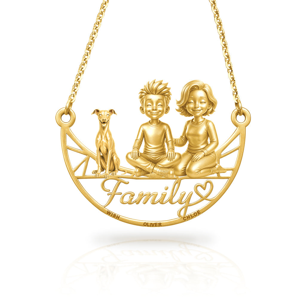 Soulyshine Italian Greyhound family and dog handcrafted necklace