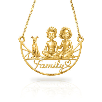 Soulyshine Italian Greyhound family and dog handcrafted necklace