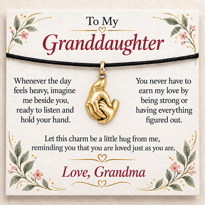 Grandma's Holding Hands Charm: A Little Hug — Main image, gold finish