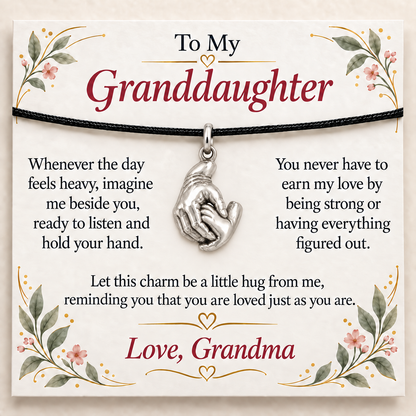 Grandma's Holding Hands Charm: A Little Hug — Main image, silver finish