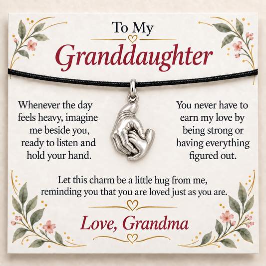 Grandma's Holding Hands Charm: A Little Hug — Main image, silver finish