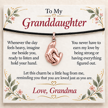 Grandma's Holding Hands Charm: A Little Hug — Main image, rose gold finish