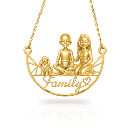 Soulyshine Japanese Chin family and dog handcrafted necklace