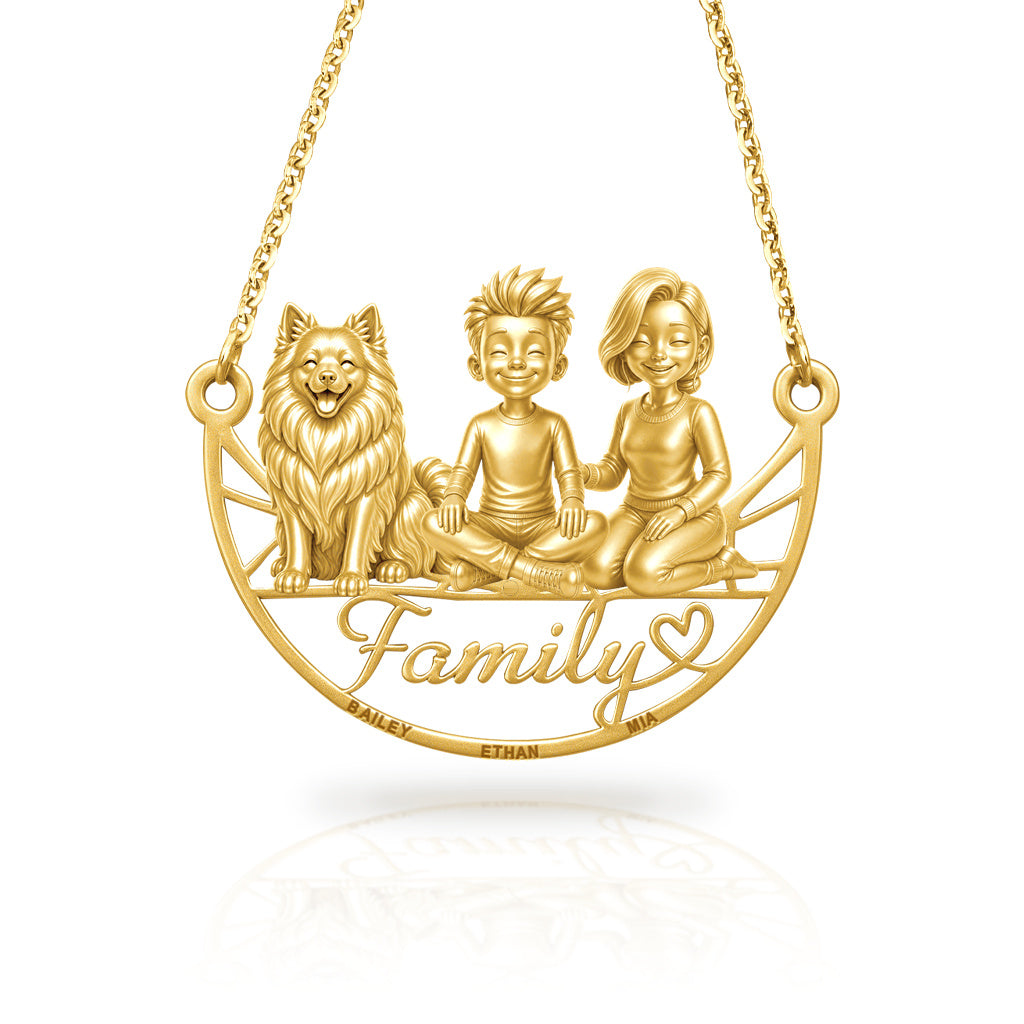 Soulyshine Keeshond family and dog handcrafted necklace