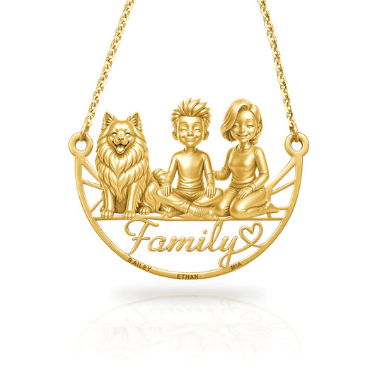 Soulyshine Keeshond family and dog handcrafted necklace