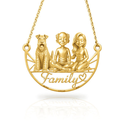 Soulyshine Kerry Blue Terrier family and dog handcrafted necklace