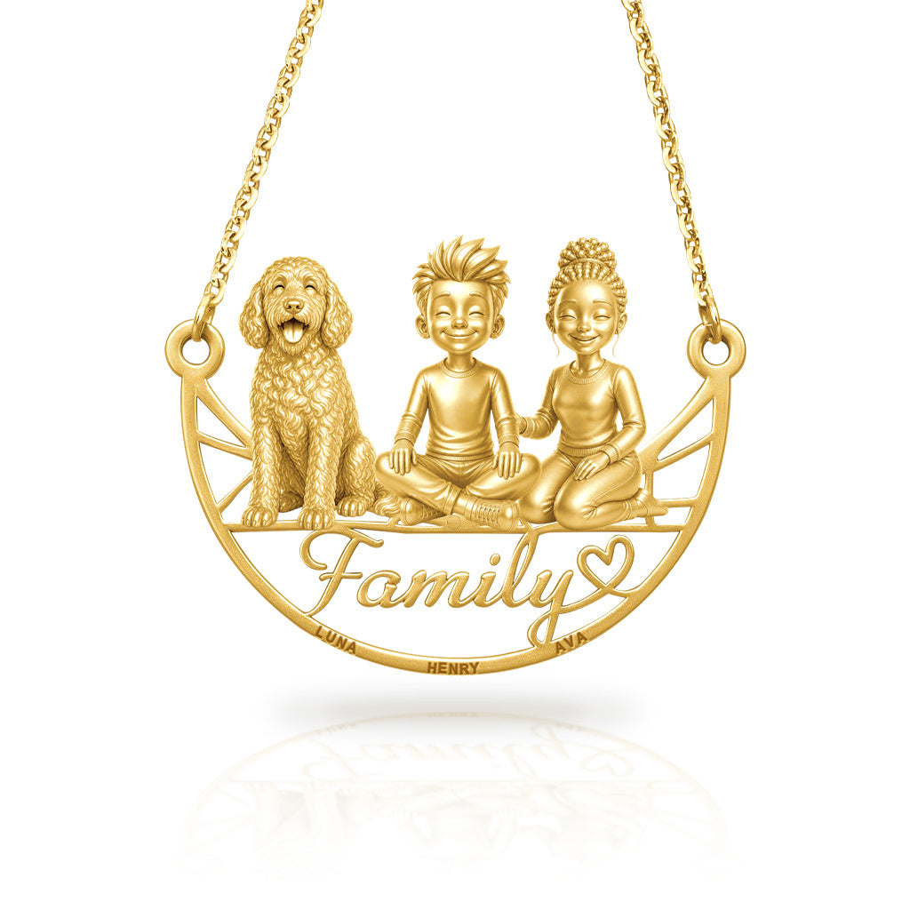 Soulyshine Labradoodle family and dog handcrafted necklace
