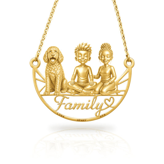 Soulyshine Labradoodle family and dog handcrafted necklace