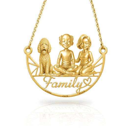Soulyshine Lagotto Romagnolo family and dog handcrafted necklace