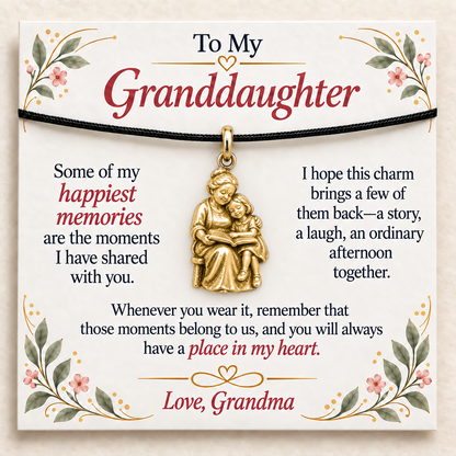Grandma's Storytime Charm: Our Memories Stay Close — Main image, gold finish