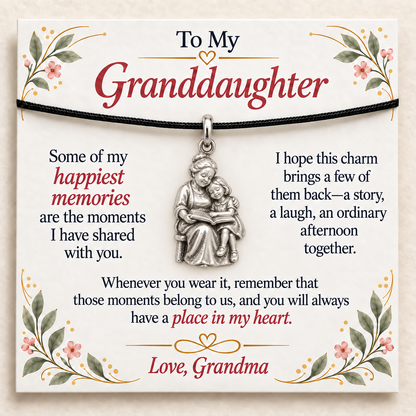 Grandma's Storytime Charm: Our Memories Stay Close — Main image, silver finish