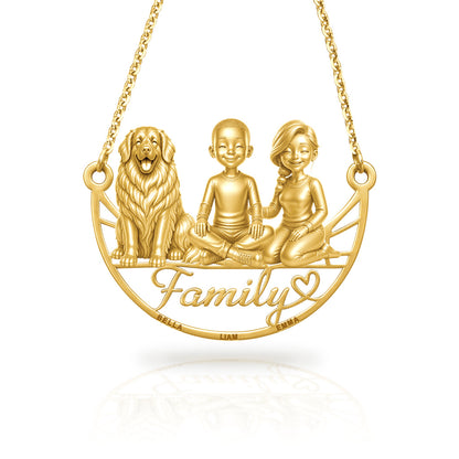 Soulyshine Leonberger family and dog handcrafted necklace