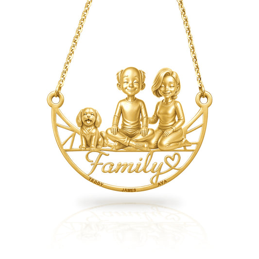 Soulyshine Lhasa Apso puppy cut family and dog handcrafted necklace