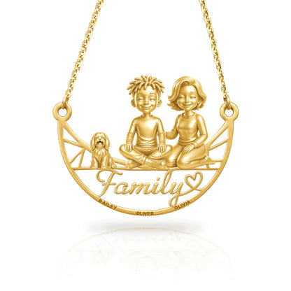 Soulyshine Maltese long coat family and dog handcrafted necklace