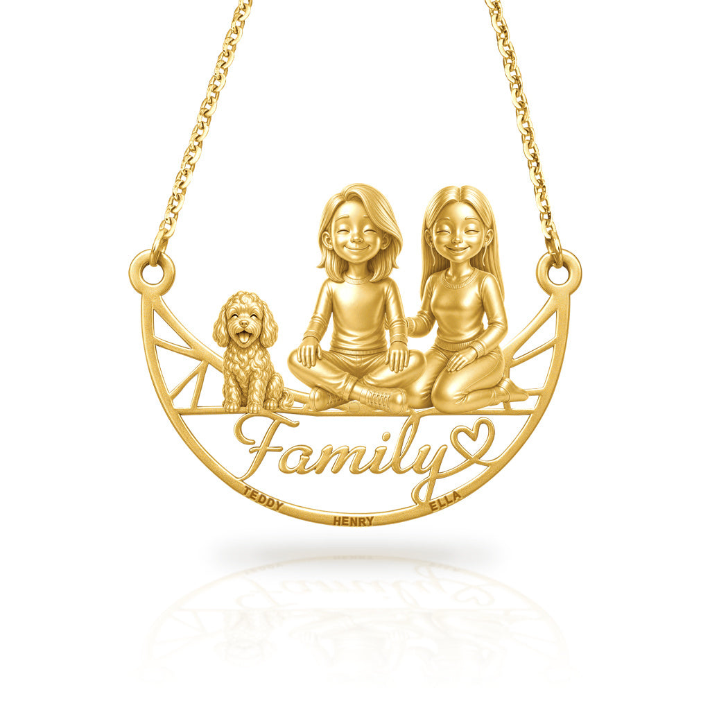 Soulyshine Maltipoo family and dog handcrafted necklace