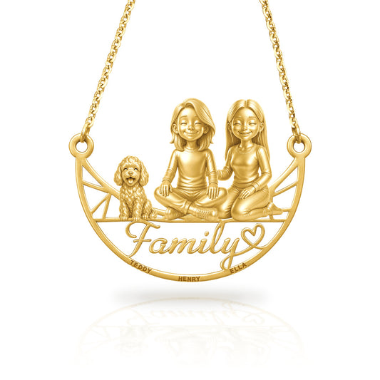 Soulyshine Maltipoo family and dog handcrafted necklace