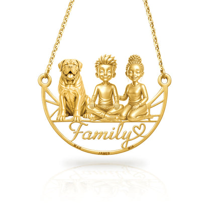 Soulyshine Mastiff family and dog handcrafted necklace