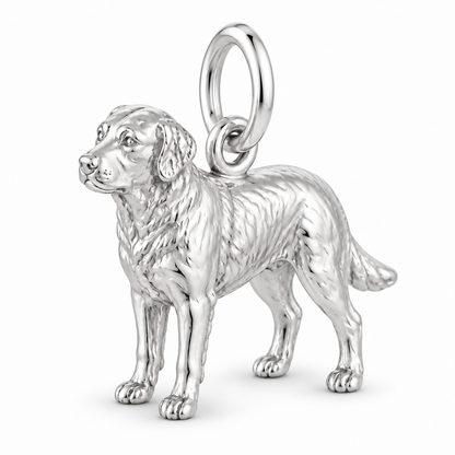 Polished silver dog charm – Chesapeake Bay Retriever