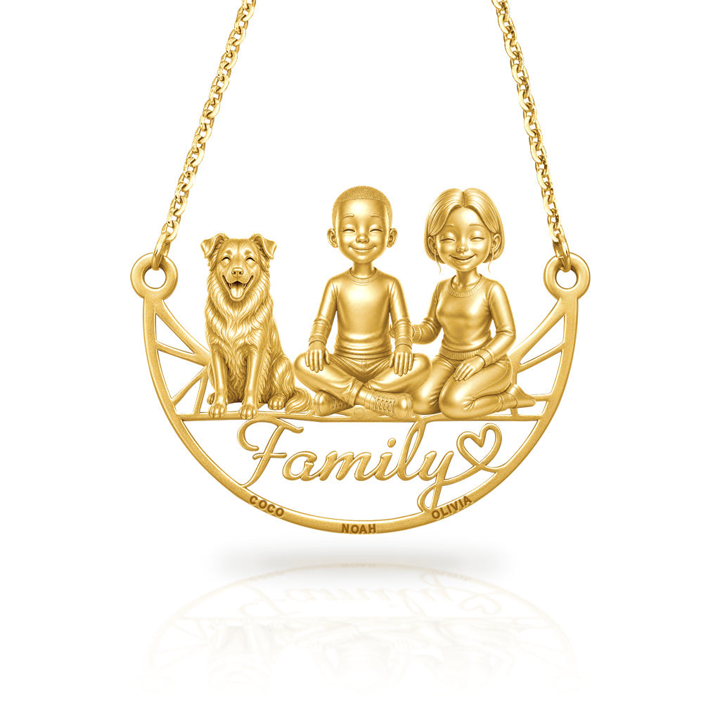 Soulyshine Mini Aussie family and dog handcrafted necklace