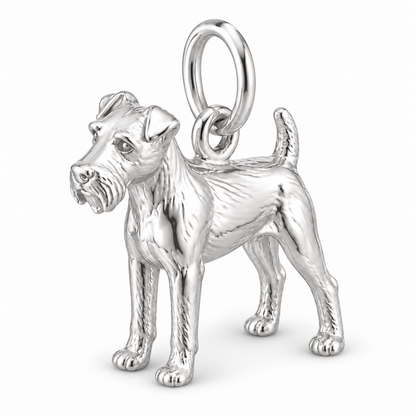 Polished silver dog charm – Irish Terrier