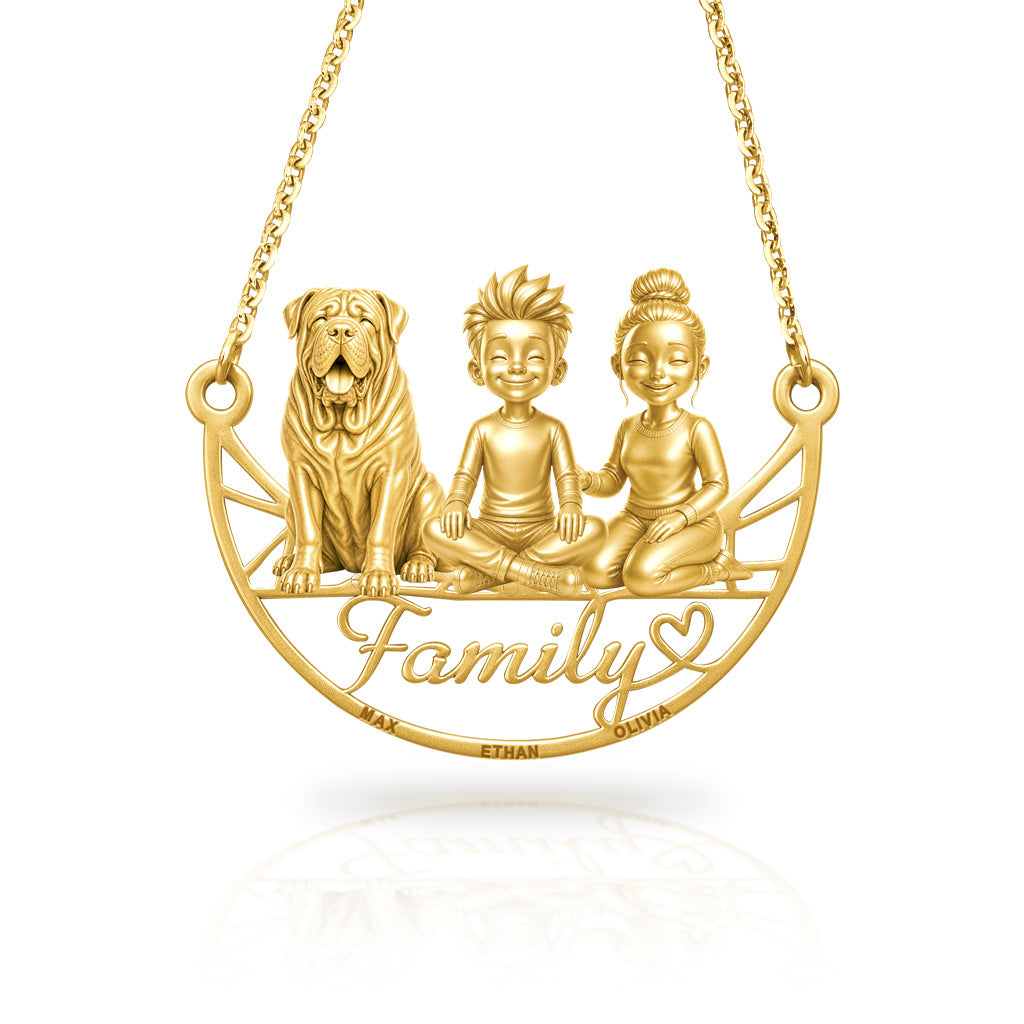 Soulyshine Neapolitan Mastiff family and dog handcrafted necklace