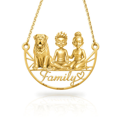 Soulyshine Neapolitan Mastiff family and dog handcrafted necklace