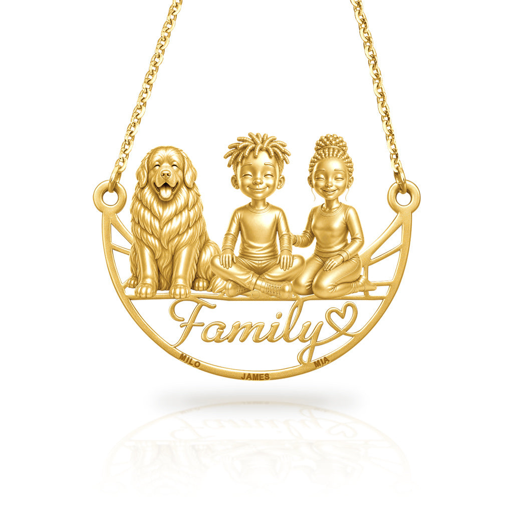 Soulyshine Newfoundland family and dog handcrafted necklace