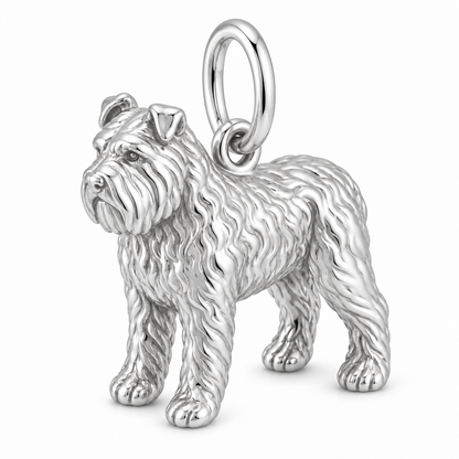 Polished silver dog charm – Bouvier des Flandres