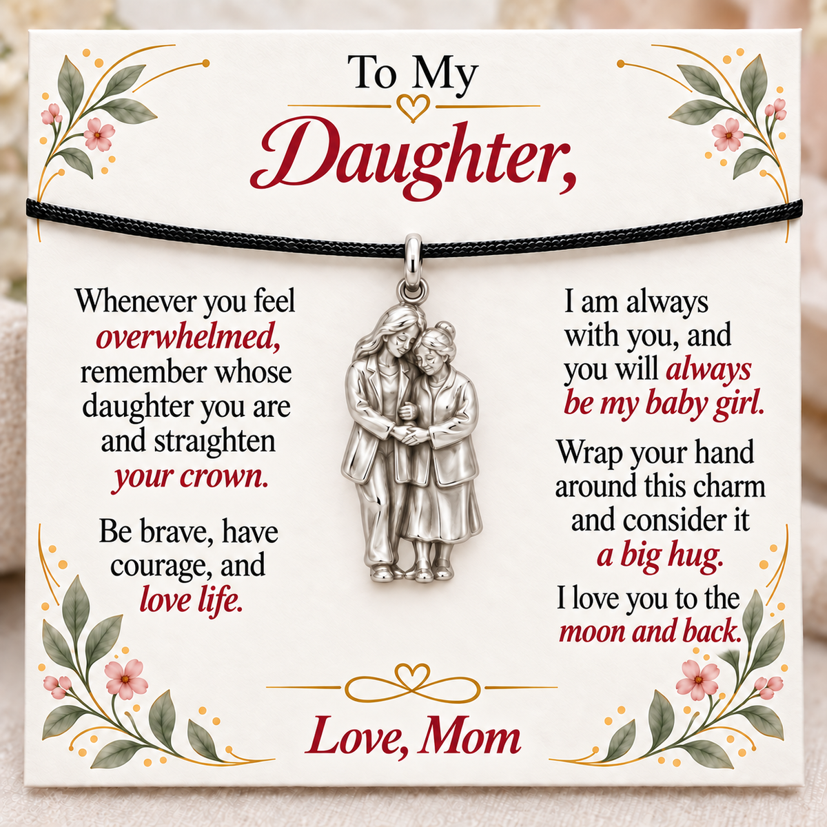 Joined Hands, Courage from Mom — Main image, silver finish