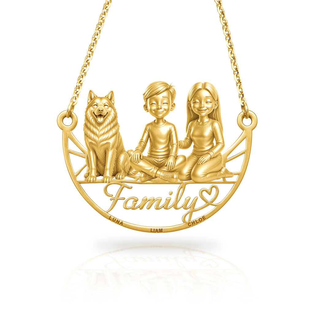 Soulyshine Norwegian Elkhound family and dog handcrafted necklace