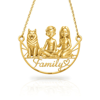 Soulyshine Norwegian Elkhound family and dog handcrafted necklace