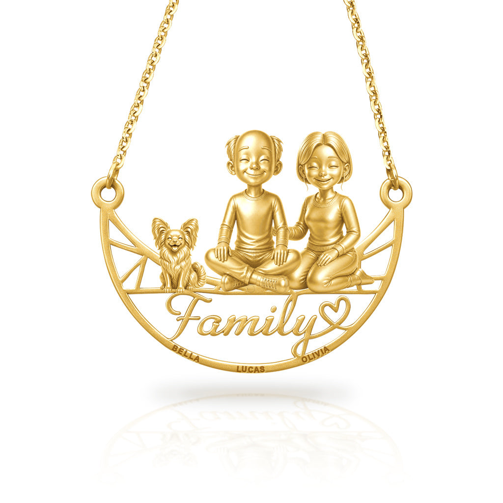 Soulyshine Papillon family and dog handcrafted necklace