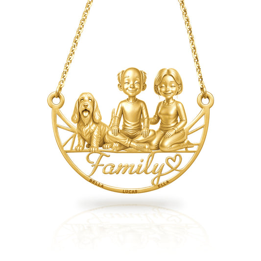 Soulyshine PBGV family and dog handcrafted necklace
