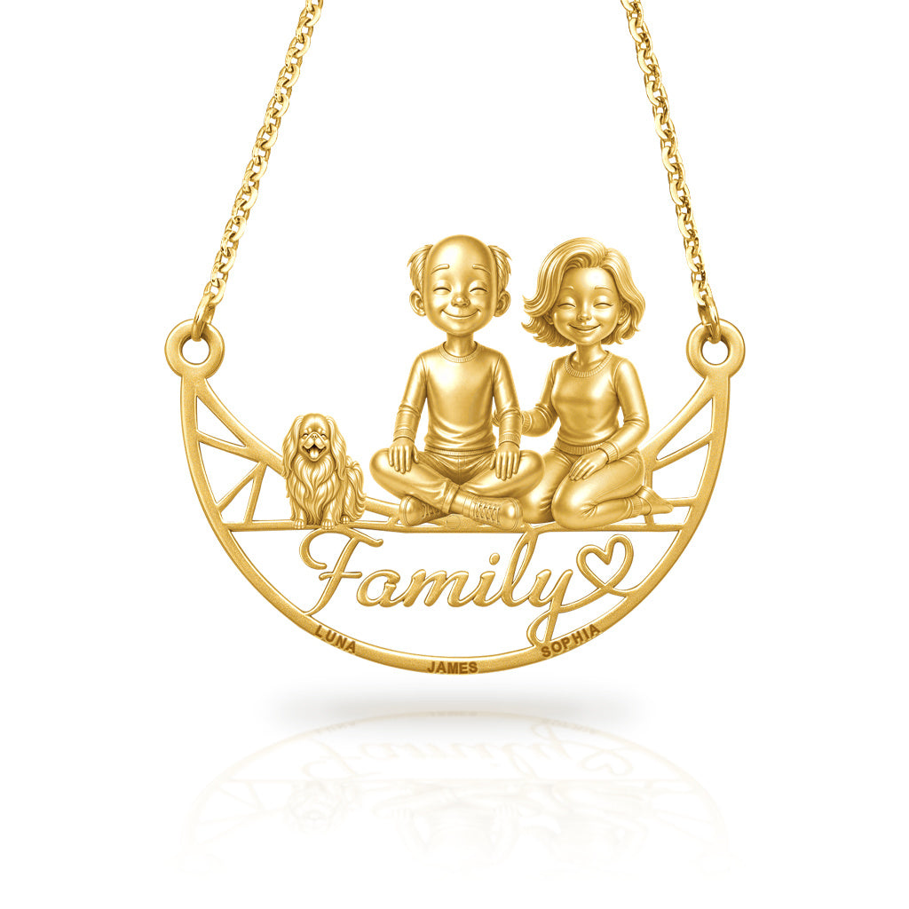 Soulyshine Pekingese family and dog handcrafted necklace