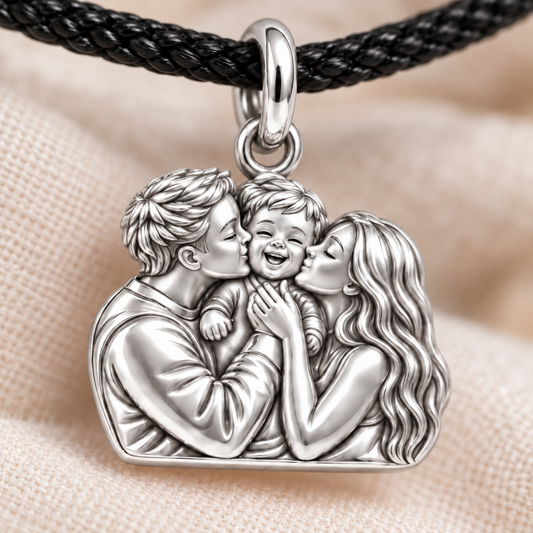 Family Is Where Love Begins Charm and Polyester Cord Bracelet Gift