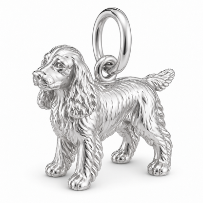 Polished silver dog charm – English Cocker Spaniel