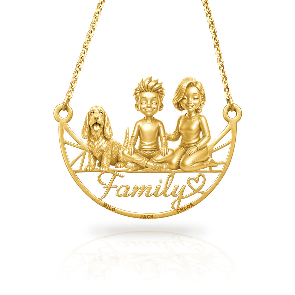 Soulyshine Petit Basset Griffon Vendéen family and dog handcrafted necklace