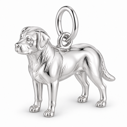 Polished silver dog charm – Greater Swiss Mountain Dog