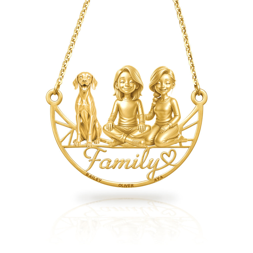Soulyshine Pointer family and dog handcrafted necklace