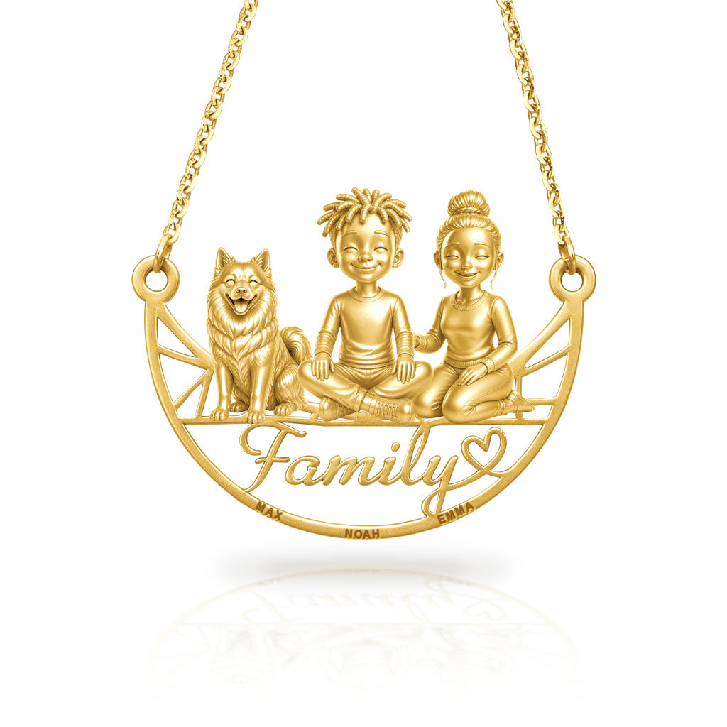 Soulyshine Pomsky family and dog handcrafted necklace