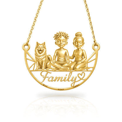 Soulyshine Pomsky family and dog handcrafted necklace