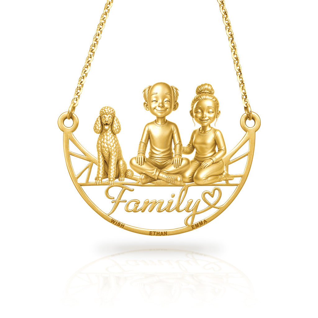 Soulyshine Poodle standard family and dog handcrafted necklace