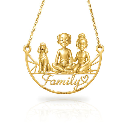 Soulyshine Poodle standard family and dog handcrafted necklace